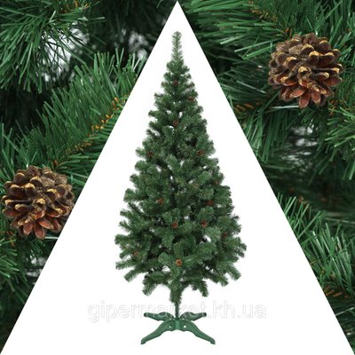 Ялинки елітні з шишками 2 м зелені класичні, Святкова красива новорічна ялинка ПВХ 1692005413-174 фото