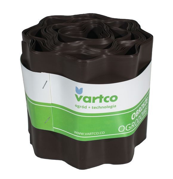 Бордюрная пластиковая лента 15 см 9 метров коричневая VARTCO (Польша) БОРЛ0005 фото
