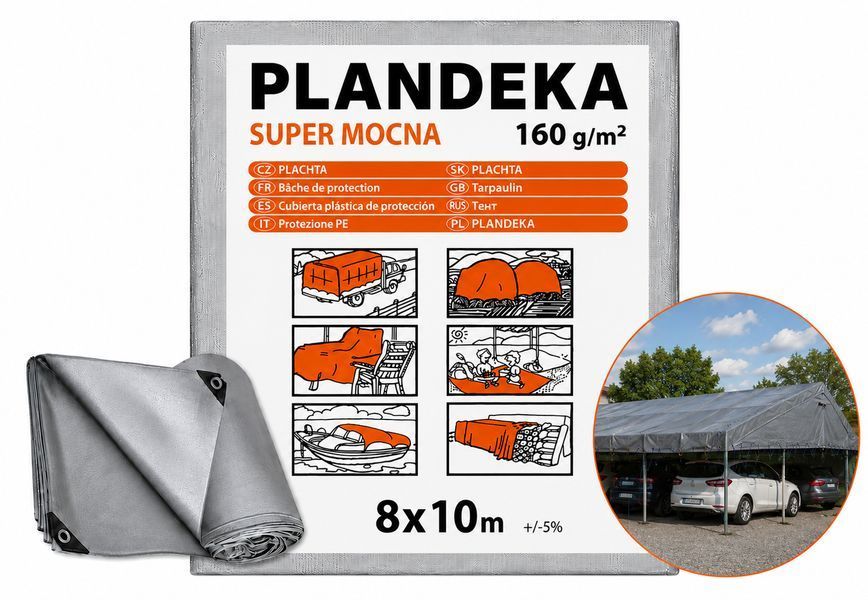 Тент 160 г/м2 8мх10м поліпропіленовий "PLANDEKA" тент садовий ТЕНТ00066 фото