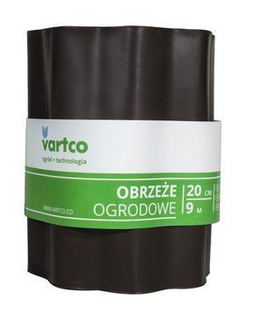 Бордюрна стрічка 20 см 9 метрів коричнева VARTCO (Польща) пластикова БОРЛ0006 фото