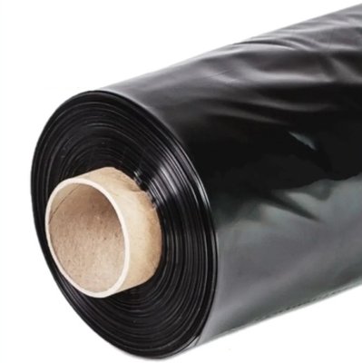 Плівка чорна 250 мкм 3 м * 50 м поліетиленова щільна для мульчування та будівництва рулон ППЧ00012 фото