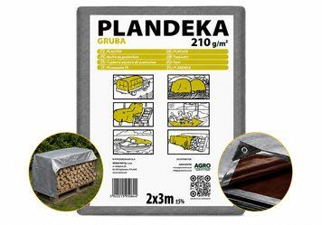 Тент 210 г/м2 2 мх3м тарпауліновий "PLANDEKA" для захисту від вітру ТЕНТП00083 фото
