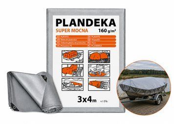 Тент 160г/м2 3мх4м тарпаулиновый "PLANDEKA" для защиты от ветра ТЕНТ00054 фото