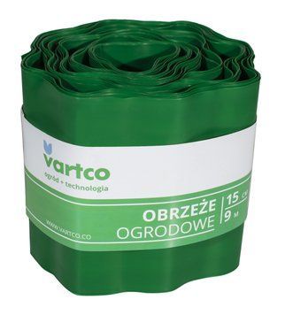 Бордюрна пластикова стрічка 15 см 9 метрів зелена VARTCO (Польща) БОРЛ0002 фото