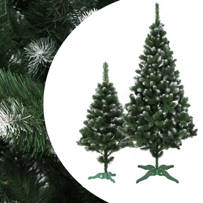 Ялинка штучна зелена 2 метри, з білим кінчиком "Лісова казка", новорічна ялина пвх з інеєм 1692005414-358 фото