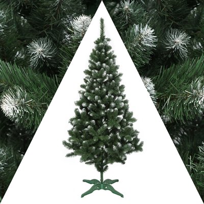 Ялина 2,2 європейська білі кінчики зелена з інеєм, Гарна святкова новорічна ялинка АБИ0006 фото