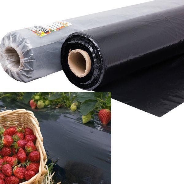 Пленка 30 мкм 1.20м* 500м черная полиэтиленовая для мульчирования клубники ПМУФ121 фото